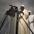 Imam Mahmoud Dicko addresses the crowd in Bamako's Independence Square on June 5, the date when the protest movement began