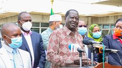 Former Prime Minister Raila Odinga with a section of Coast region politician at his Capitol Hill offices