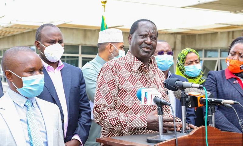 Former Prime Minister Raila Odinga with a section of Coast region politician at his Capitol Hill offices