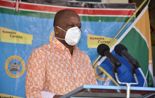 Health CS Mutahi Kagwe during a recent Covid-19 briefing