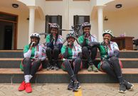 Mama Rachel Ruto with her cycling club