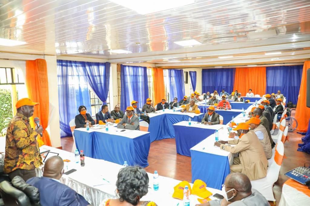 Raila Odinga during meeting with ODM party chairpersons on January 19, 2021