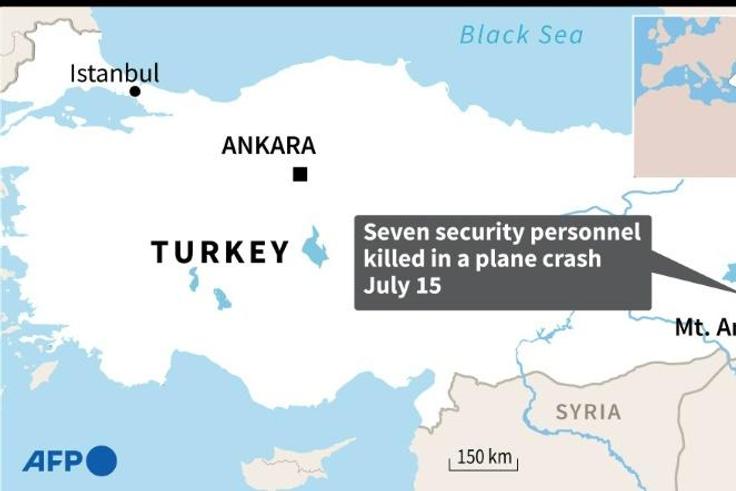 Map locating the province of Van where seven Turkish security personnel were killed in a plane crash on Wednesday.