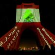 Iran's Azadi (Freedom) Tower is lit up with the Lebanese flag