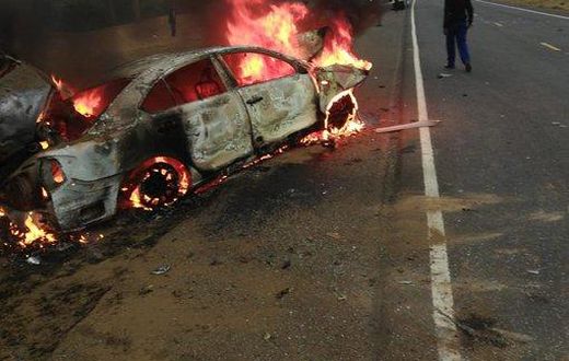 Motorist burnt to death in terrible road crash