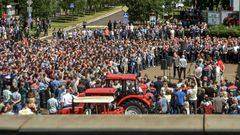 Workers from the Minsk tractor plant (MTZ) walked off the job in solidarity with the Belarusian opposition protesters