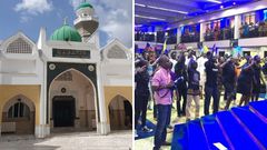 Jamia Mosque and a congregtion at the Jubilee Christian Church during a past service