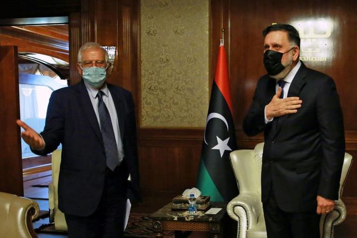 EU foreign policy chief Josep Borrell met with the head of the Tripoli-based Government of National Accord, Fayez al-Sarraj, on Tuesday