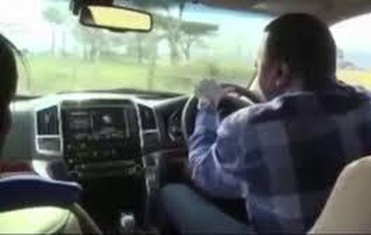File image of President Uhuru Kenyatta behind the wheels