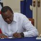 President Uhuru Kenyatta signing the IEBC (Amendment) Bill No. 3 at State House, Nairobi
