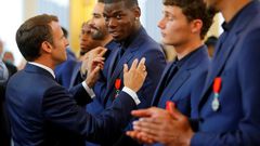 French president Emmanuel Macron presented Paul Pogba with the Legion of Honour order of merit in 2019