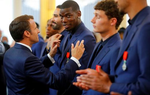 French president Emmanuel Macron presented Paul Pogba with the Legion of Honour order of merit in 2019