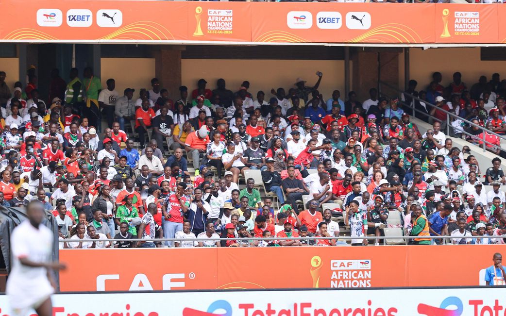 Football fans at Kasarani Stadium