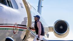 File image of President William Ruto barding a plane