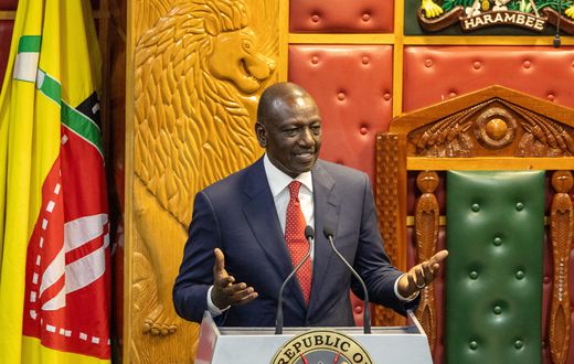 President William Ruto during his State of the Nation Address in parliament