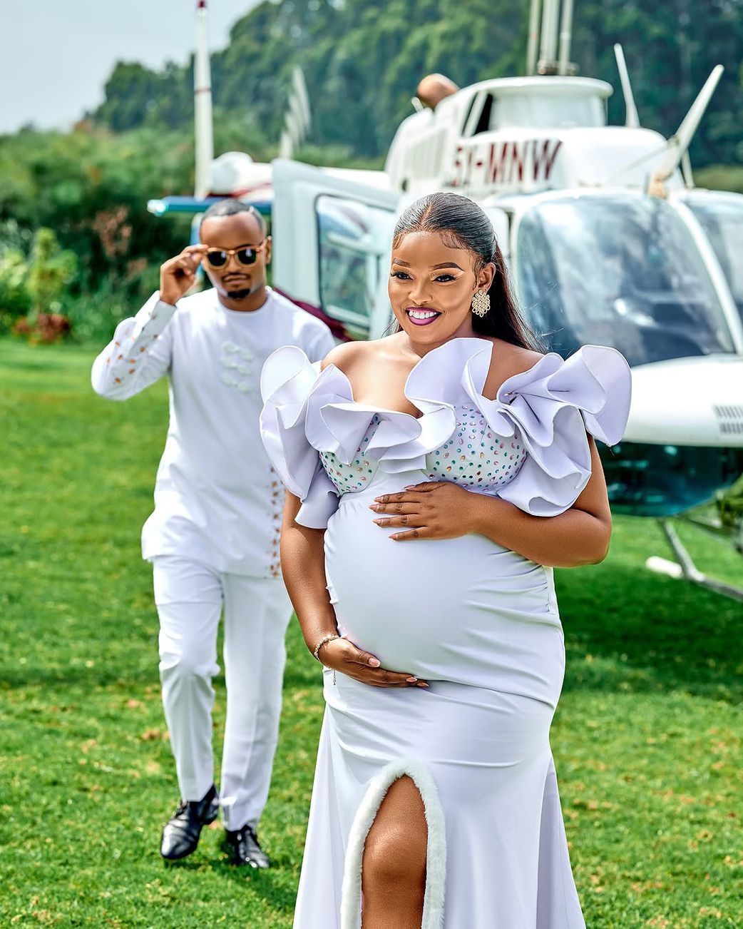 Kabi WaJesus with Milly WaJesus at the couple’s gender reveal event for their unborn child