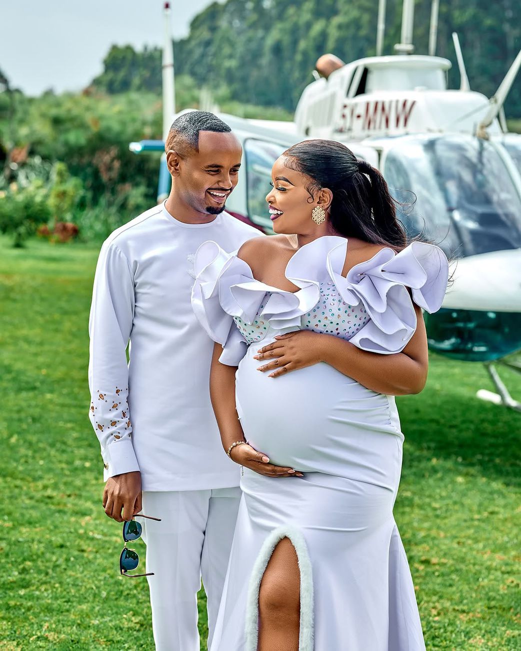 Kabi WaJesus with Milly WaJesus at the couple’s gender reveal event for their unborn child