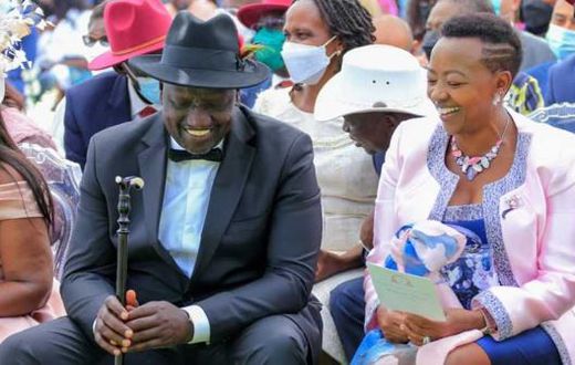 File image of President William Ruto with First Lady Rachel Ruto