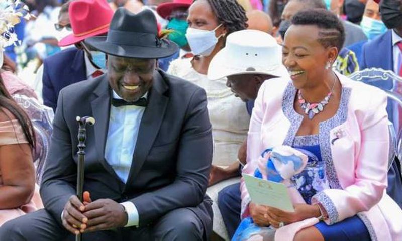 File image of President William Ruto with First Lady Rachel Ruto