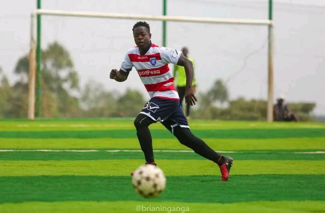 File image of the late Ezekiel Otuoma in action in the Kenya Premier League