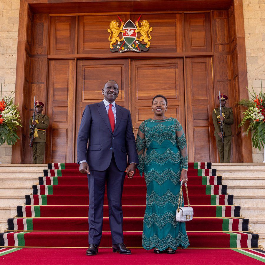 File image of President William Ruto with First Lady Rachel Ruto