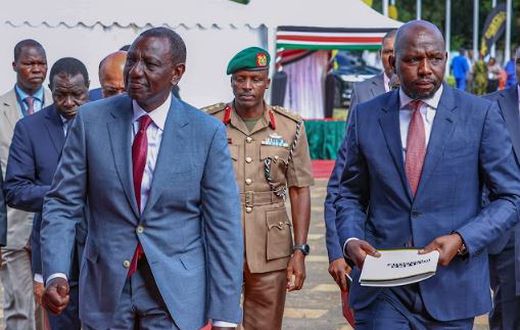 File image of President William Ruto with Interior Cabinet Secretary Kipchumba Murkomen