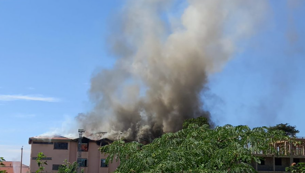 Image from fire incident at Maranda High School, days after Form 4 students were suspended