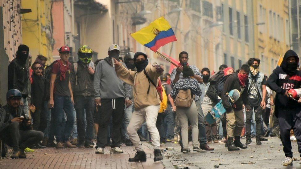 Police fired tear gas fired as protests flared. Courtesy: BBC