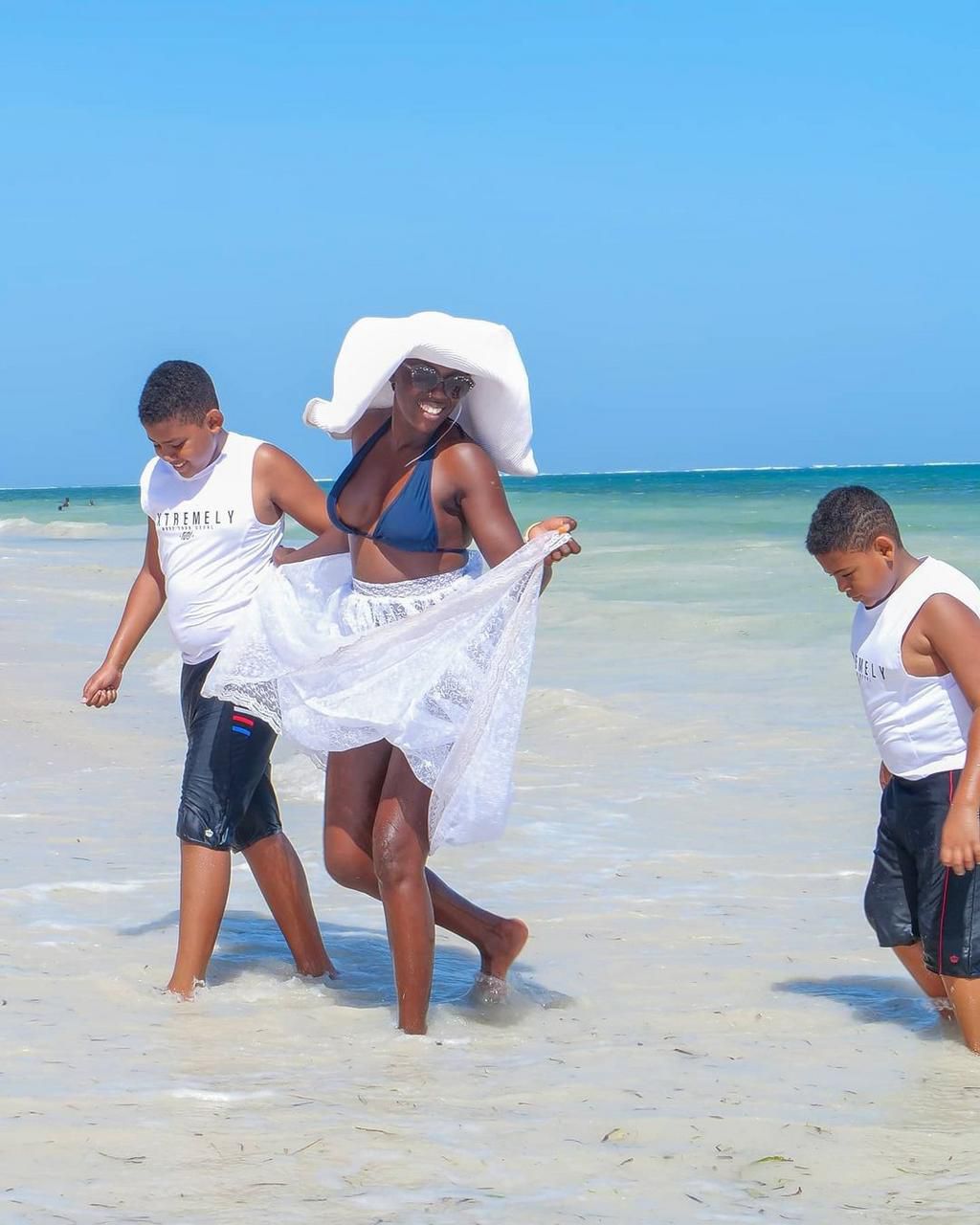 Akothee with her sons