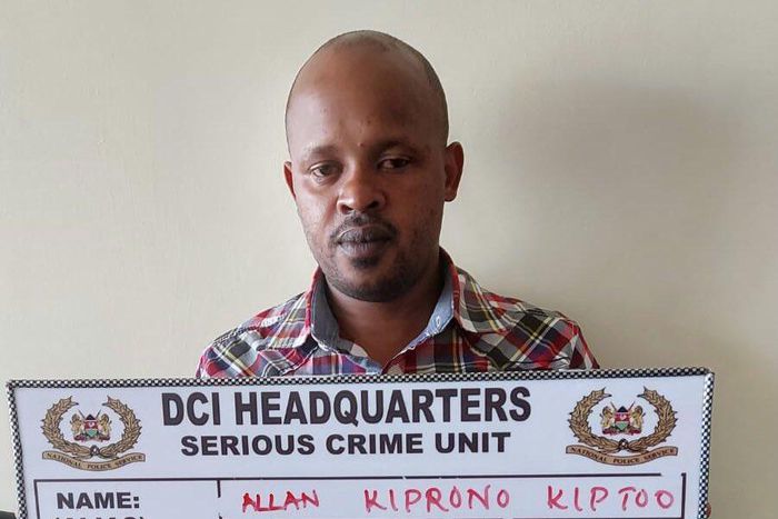 Allan Kiptoo who was arrested for conning a Kiambu-based businessman
