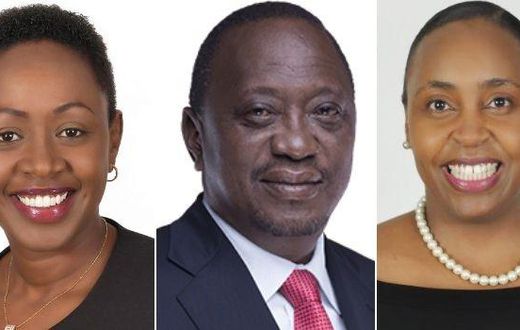 Murang'a Women Rep Sabina Chege President Uhuru Kenyatta and Nyeri Deputy Governor Caroline Karugu