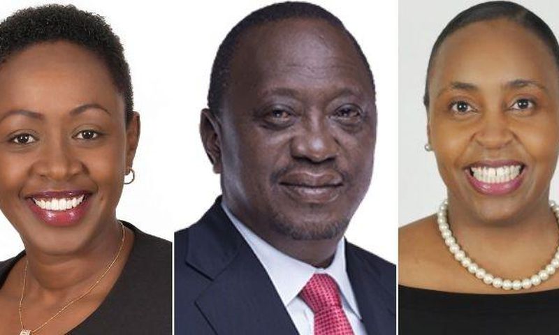 Murang'a Women Rep Sabina Chege President Uhuru Kenyatta and Nyeri Deputy Governor Caroline Karugu