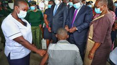 Interior CS Fred Matiang'i launches a 5-day mass Covid-19  vaccination for inmates and staff
