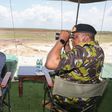 President Uhuru Kenyatta watching Kenyan security officers undertaking a joint operational training in Boni Forest, Lamu County.