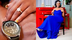 Bahati’s Baby Mama Yvette Obura off the market as she flaunts her engagement (Photos)