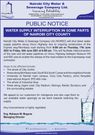 Notice from the Nairobi Water and Sewerage Company (NWSC)