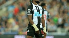 One that got away: Newcastle's Allan Saint-Maximin reacts after missing a chance in a 1-1 draw at home to Leeds