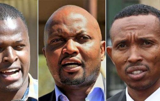 Kiharu MP Ndindi Nyoro, Gatundu MP Moses Kuria and Nyali MP Mohamed Ali
