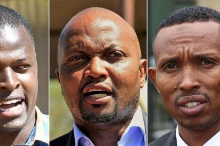 Kiharu MP Ndindi Nyoro, Gatundu MP Moses Kuria and Nyali MP Mohamed Ali
