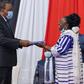 President Uhuru Kenyatta with Professor Fatuma Chege