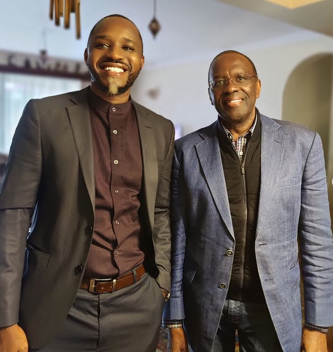 Former Chief Justice Willy Mutunga with human rights activist Boniface Mwangi during a past private celebration