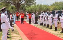 President Uhuru Kenyatta during a special trip to Manda Naval Base on September 23, 2021