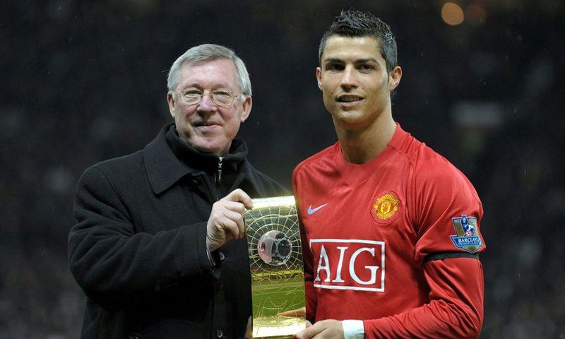 Cristiano Ronaldo (right) highlighted the importance of Alex Ferguson (left) in his return to Manchester United