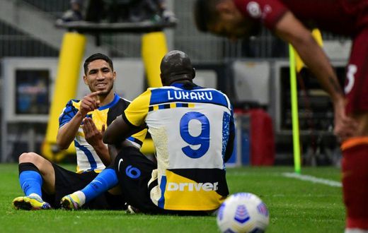 Key players Achraf Hakimi (L) and Romelu Lukaku have recently left Serie A champions Inter Milan