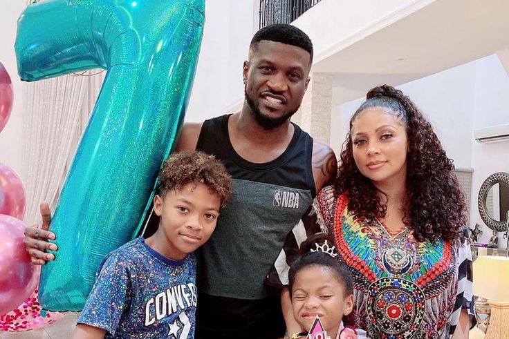 Okoye and Lola Omotayo got married in 2013 in a well-attended wedding.They are blessed with two children, Cameron and Aliona. [Instagram/PeterPsquare]