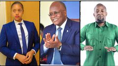 Jokate Mwengelo, President John Pombe Magafuli and Babu Tale