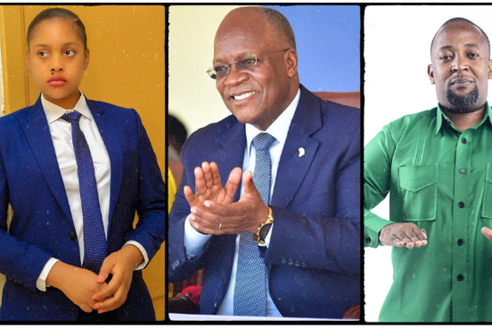 Jokate Mwengelo, President John Pombe Magafuli and Babu Tale