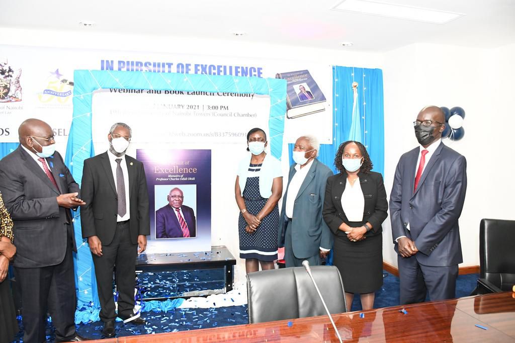 UoN professors during launch of the late Prof. Charles Odidi Okidi's book