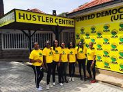 Campaigners at United Democratic Alliance's (UDA) offices