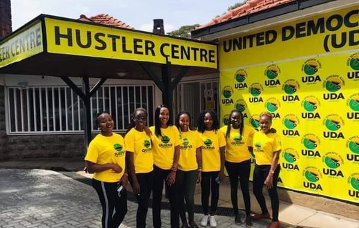 Campaigners at United Democratic Alliance's (UDA) offices